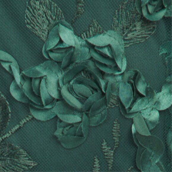 OLEG CASSINI 3d Floral Embroidered Mini Dress - Picture 4 of 4